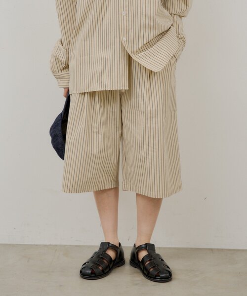 WHIMSIC（ウィムジック）の「【UNISEX/2サイズ/SETUP対応】ストライプスリーピングショートパンツ（その他パンツ・メンズ・ブルー/ベージュ系その他・2/1）」の14枚目の写真