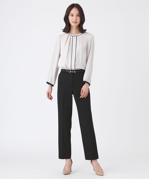 TRANS WORK(トランスワーク)の「【ウォッシャブル】バックサテンジョーゼットブラウス(シャツ/ブラウス・レディース・ベージュ/ブルー/オフホワイト・38/40)」の6枚目の写真