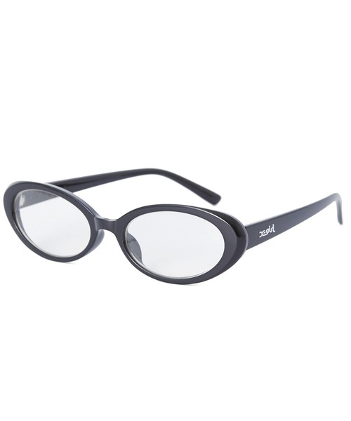 X-girl(エックスガール)の「MILLS LOGO OVAL SUNGLASSES(サングラス・レディース・ブラック/クリア/ブラウン・ONE SIZE)」の1枚目の写真