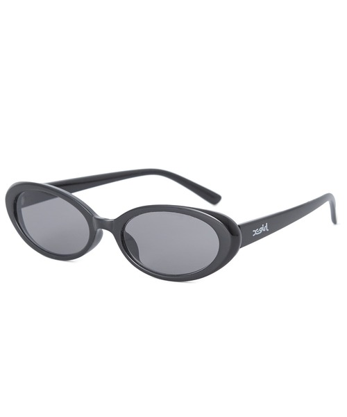 X-girl(エックスガール)の「MILLS LOGO OVAL SUNGLASSES(サングラス・レディース・ブラック/クリア/ブラウン・ONE SIZE)」の2枚目の写真