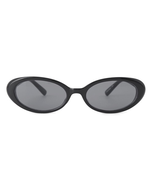 X-girl(エックスガール)の「MILLS LOGO OVAL SUNGLASSES(サングラス・レディース・ブラック/クリア/ブラウン・ONE SIZE)」の4枚目の写真