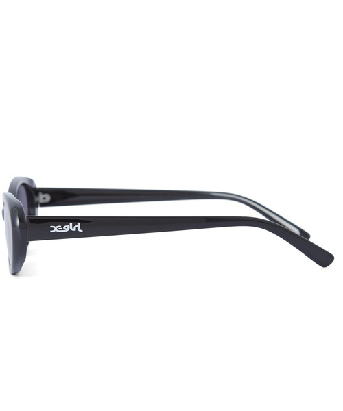 X-girl(エックスガール)の「MILLS LOGO OVAL SUNGLASSES(サングラス・レディース・ブラック/クリア/ブラウン・ONE SIZE)」の6枚目の写真