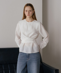 Crinkle strap blouse [KNSS05BL01]_Ivory