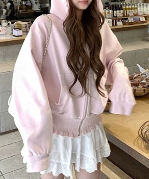 Vipoa（ヴィポア）の「Loose frill zip up hoodie（パーカー）」 - WEAR