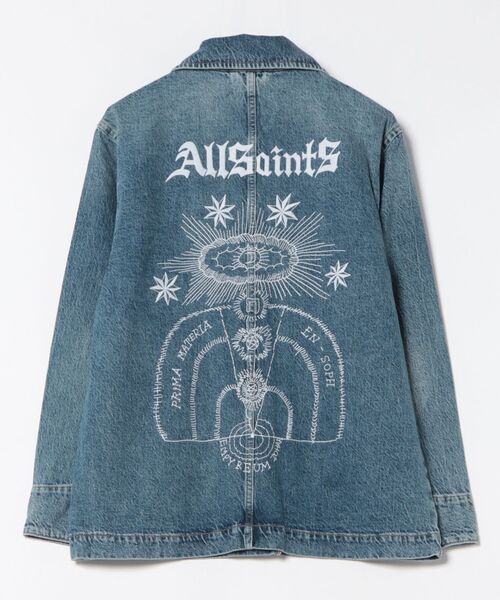 ALLSAINTS(オールセインツ)の「BEX OVERSIZED DENIM JACKET | BEX オーバーサイズ デニム ジャケット(デニムジャケット・レディース・インディゴブルー・XS/S/M/L)」の9枚目の写真