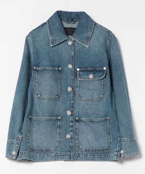 ALLSAINTS(オールセインツ)の「BEX OVERSIZED DENIM JACKET | BEX オーバーサイズ デニム ジャケット(デニムジャケット・レディース・インディゴブルー・XS/S/M/L)」の8枚目の写真
