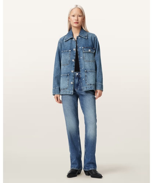 ALLSAINTS(オールセインツ)の「BEX OVERSIZED DENIM JACKET | BEX オーバーサイズ デニム ジャケット(デニムジャケット・レディース・インディゴブルー・XS/S/M/L)」の4枚目の写真