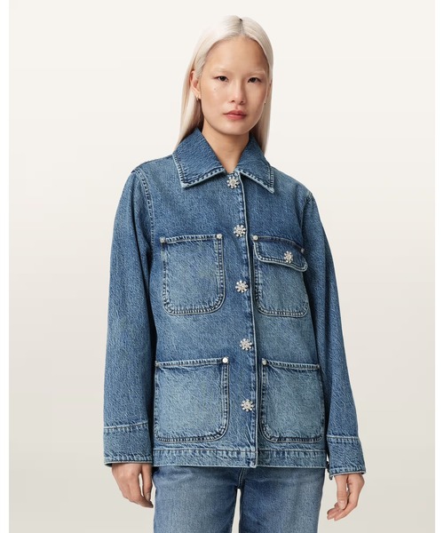 ALLSAINTS(オールセインツ)の「BEX OVERSIZED DENIM JACKET | BEX オーバーサイズ デニム ジャケット(デニムジャケット・レディース・インディゴブルー・XS/S/M/L)」の5枚目の写真