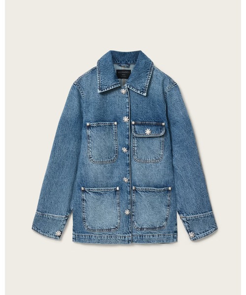 ALLSAINTS(オールセインツ)の「BEX OVERSIZED DENIM JACKET | BEX オーバーサイズ デニム ジャケット(デニムジャケット・レディース・インディゴブルー・XS/S/M/L)」の7枚目の写真