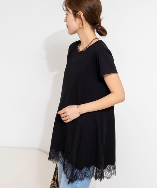 NOLLEY’S(ノーリーズ)の「【WEB限定】ウォッシャブルヘムレースカットソー(Tシャツ/カットソー・レディース・ブラック/オフホワイト・FREE)」の11枚目の写真