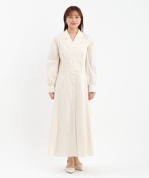 Andemiu(アンデミュウ)の「カイキンストライプシャツワンピース657801(ワンピース・レディース・ライトブルー/ライトベージュ・FREE)」の8枚目の写真