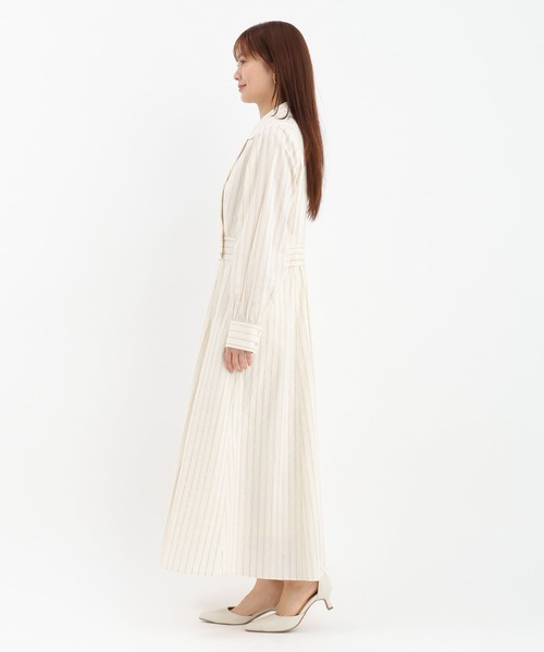 Andemiu(アンデミュウ)の「カイキンストライプシャツワンピース657801(ワンピース・レディース・ライトブルー/ライトベージュ・FREE)」の9枚目の写真