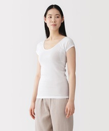 無印良品 | 婦人 さらっと綿 汗取りパッド付きフレンチスリーブ(インナーウェア/肌着)