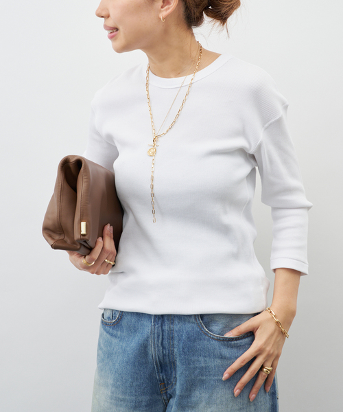 Deuxieme Classe（ドゥーズィエムクラス）の「*  Dignity Tシャツ（Tシャツ/カットソー・レディース・ブラック/ベージュ系その他/ホワイト・FREE）」の2枚目の写真