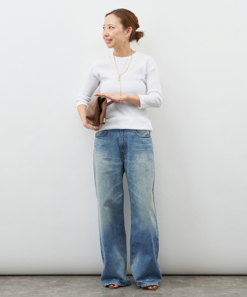 Deuxieme Classe（ドゥーズィエムクラス）の「*  Dignity Tシャツ（Tシャツ/カットソー・レディース・ブラック/ベージュ系その他/ホワイト・FREE）」の6枚目の写真