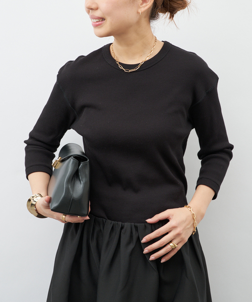 Deuxieme Classe（ドゥーズィエムクラス）の「*  Dignity Tシャツ（Tシャツ/カットソー・レディース・ブラック/ベージュ系その他/ホワイト・FREE）」の9枚目の写真