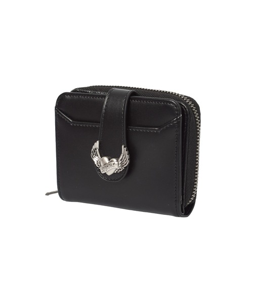 X-girl(エックスガール)の「HEART AND WING EMBLEM FAUX LEATHER WALLET(財布・レディース・ブラック/ブラウン/ピンク・ONE SIZE)」の4枚目の写真