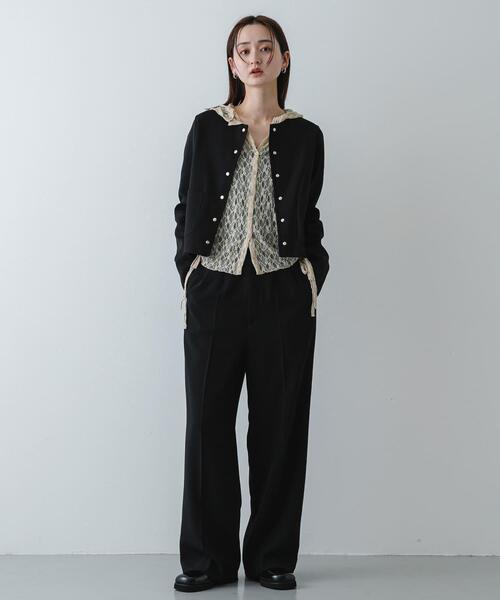 SENSE OF PLACE by URBAN RESEARCH（センスオブプレイスバイアーバンリサーチ）の「『洗濯可』コンパクトニットボタンカーディガン（カーディガン/ボレロ・レディース・チャコールグレー/ブラック/ベージュ・ONE）」の7枚目の写真