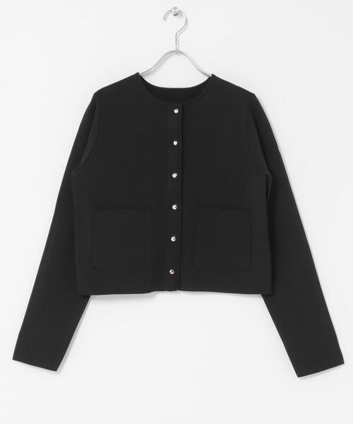 SENSE OF PLACE by URBAN RESEARCH（センスオブプレイスバイアーバンリサーチ）の「『洗濯可』コンパクトニットボタンカーディガン（カーディガン/ボレロ・レディース・チャコールグレー/ブラック/ベージュ・ONE）」の10枚目の写真