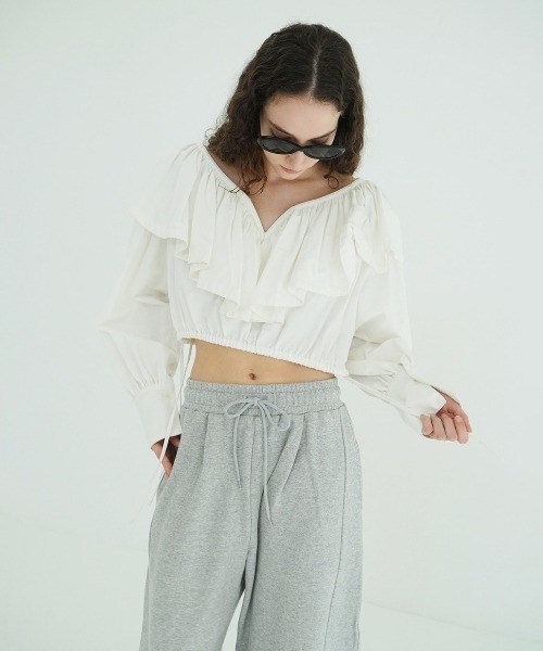 トップス CLANE FRILL COLLAR SHORT BLOUSE FRILL COLLAR SHORT BLOUSE（シャツ/ブラウス）｜CLANE（クラネ）の