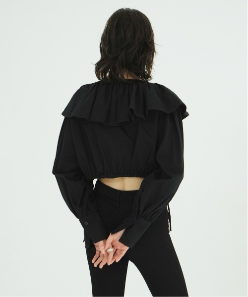 CLANE（クラネ）の「FRILL COLLAR SHORT BLOUSE（シャツ/ブラウス・レディース・ホワイト/ブラック・2/1）」の20枚目の写真