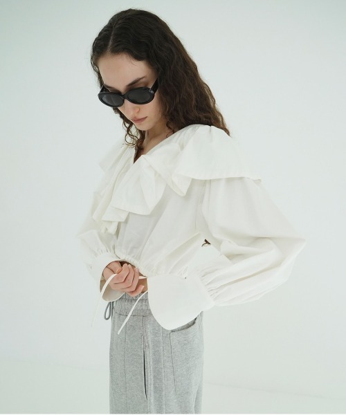 FRILL COLLAR SHORT BLOUSE（シャツ/ブラウス）｜CLANE（クラネ）の