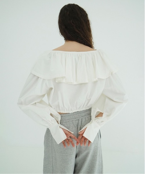 CLANE（クラネ）の「FRILL COLLAR SHORT BLOUSE（シャツ/ブラウス・レディース・ホワイト/ブラック・2/1）」の16枚目の写真