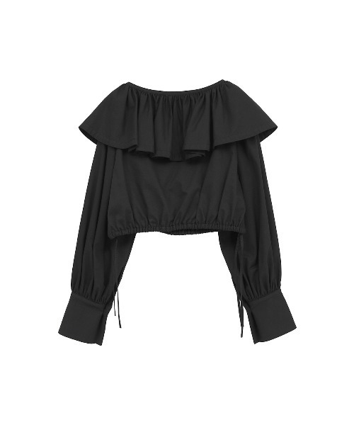 CLANE（クラネ）の「FRILL COLLAR SHORT BLOUSE（シャツ/ブラウス・レディース・ホワイト/ブラック・2/1）」の7枚目の写真