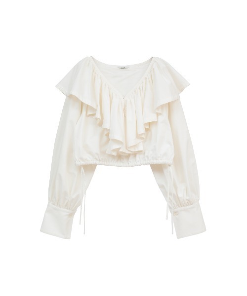 ■専用■美品 CLANE 2,4万円 ビッグカラーブラウス ホワイト クラネ FRILL COLLAR SHORT BLOUSE（シャツ/ブラウス）｜CLANE（クラネ）の