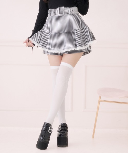 セール】ベルト付きフレアスカートパンツ(スカート)|Pal elfy(パル セール】ベルト付きフレアスカートパンツ(スカート)|Pal elfy(パル