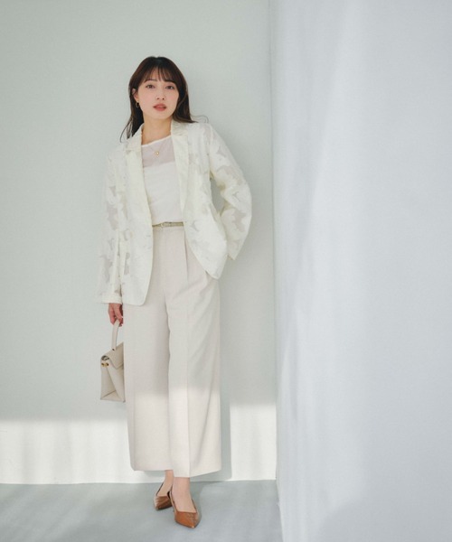 COHINA（コヒナ）の「シアージャカードセミダブルジャケット 【低身長・小柄女性】（テーラードジャケット・レディース・ホワイト/ブラック・ONE SIZE）」の5枚目の写真