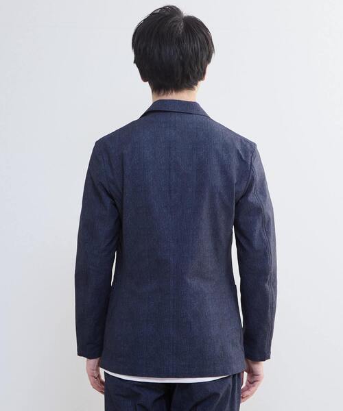 MEN'S MELROSE(メンズメルローズ)の「プリントテックサッカーイージージャケット(セットアップ可)(テーラードジャケット・メンズ・ライトグレー/ベージュ/ネイビー・3/5)」の6枚目の写真