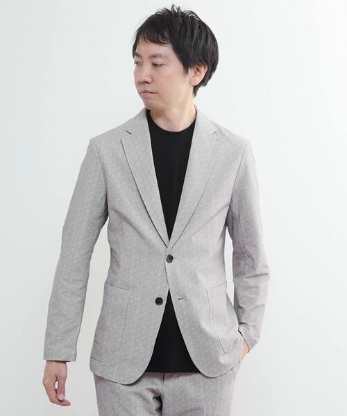 MEN'S MELROSE(メンズメルローズ)の「プリントテックサッカーイージージャケット(セットアップ可)(テーラードジャケット・メンズ・ライトグレー/ベージュ/ネイビー・3/5)」の17枚目の写真