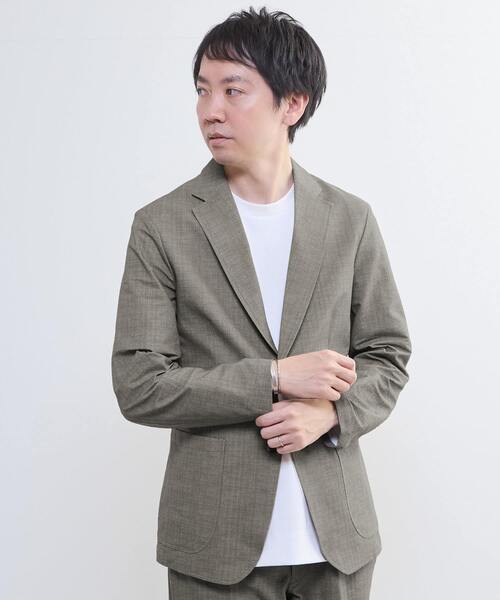 MEN'S MELROSE(メンズメルローズ)の「プリントテックサッカーイージージャケット(セットアップ可)(テーラードジャケット・メンズ・ライトグレー/ベージュ/ネイビー・3/5)」の22枚目の写真