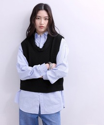 【WEB限定】ミックスパターンニットベスト