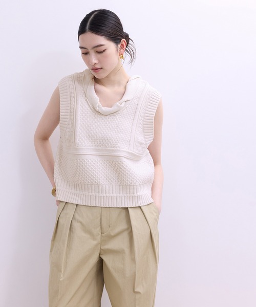 アダムエロペ　ニット　ベスト　サマーニット ADAM ET ROPE'（アダムエロペ） ベスト ジレ 「サステナブル・洗える