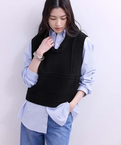 アダムエロペ　ニットベスト　シャツ　セット 楽天市場】【一部店舗限定】【セットアイテム】ニットベストシャツSET