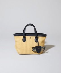 【Breath TOPKAPI】サングラスホルダー付き レザーコンビ カゴトートバッグ M