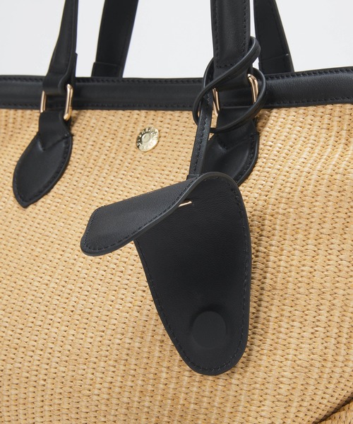 Breath TOPKAPI(ブレストプカピ)の「【Breath TOPKAPI】サングラスホルダー付き レザーコンビ カゴトートバッグ M(トートバッグ・レディース・ブラック/ホワイト/ベージュ・FREE)」の15枚目の写真