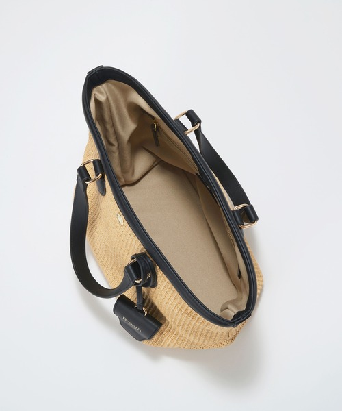 Breath TOPKAPI(ブレストプカピ)の「【Breath TOPKAPI】サングラスホルダー付き レザーコンビ カゴトートバッグ M(トートバッグ・レディース・ブラック/ホワイト/ベージュ・FREE)」の16枚目の写真
