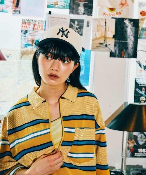 niko and...（ニコアンド）の「[MODE NORM CORE] ハーフジップポケプルオーバー（Tシャツ/カットソー・レディース・ネイビー/スモーク/イエロー・LARGE/MEDIUM）」の3枚目の写真