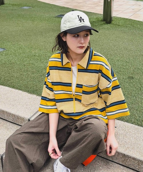 niko and...（ニコアンド）の「[MODE NORM CORE] ハーフジップポケプルオーバー（Tシャツ/カットソー・レディース・ネイビー/スモーク/イエロー・LARGE/MEDIUM）」の17枚目の写真