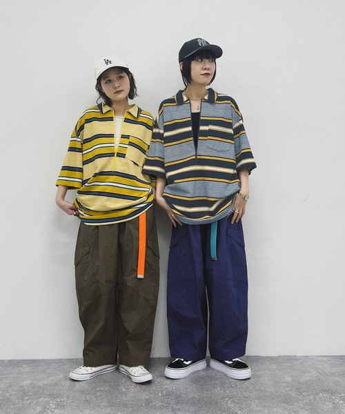 niko and...（ニコアンド）の「[MODE NORM CORE] ハーフジップポケプルオーバー（Tシャツ/カットソー・レディース・ネイビー/スモーク/イエロー・LARGE/MEDIUM）」の18枚目の写真