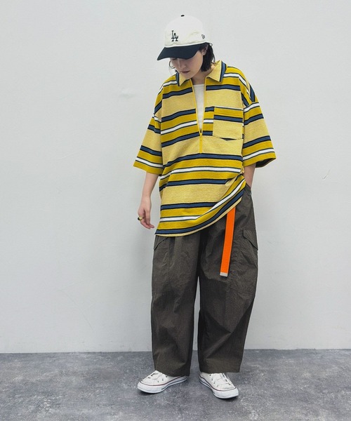 niko and...（ニコアンド）の「[MODE NORM CORE] ハーフジップポケプルオーバー（Tシャツ/カットソー・レディース・ネイビー/スモーク/イエロー・LARGE/MEDIUM）」の22枚目の写真