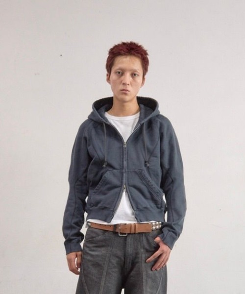NVRFRGT(ネヴァーフォーゲット)の「Paneled Zip Up Hoodie(パーカー・メンズ・ライトベージュ/ブラック・1/3/2)」の8枚目の写真