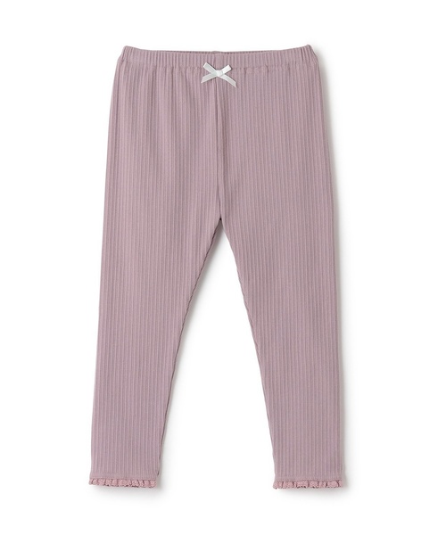 Lycee mine(リセマイン)の「裾レースフリル9分丈レギンス【子供服】【キッズ】【女の子】(レギンス/スパッツ・キッズ・トップグレー/ブラック/パープル系その他・140cm/130cm/110cm/150cm/90cm/100cm/120cm)」の3枚目の写真