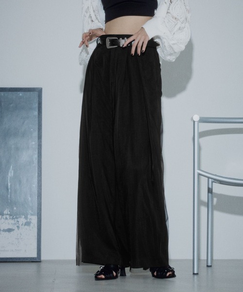 PAGEBOY(ページボーイ)の「チュールレイヤードパンツ【セットアップ対応】(その他パンツ・レディース・グレー/ブラック・FREE)」の7枚目の写真