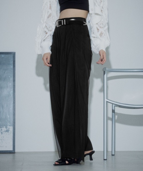 PAGEBOY(ページボーイ)の「チュールレイヤードパンツ【セットアップ対応】(その他パンツ・レディース・グレー/ブラック・FREE)」の9枚目の写真