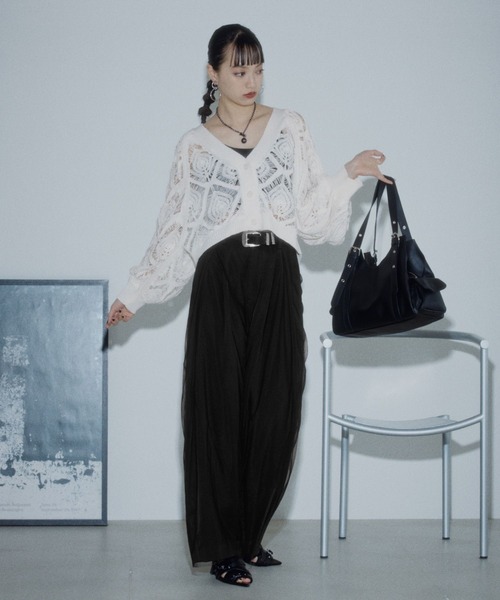PAGEBOY(ページボーイ)の「チュールレイヤードパンツ【セットアップ対応】(その他パンツ・レディース・グレー/ブラック・FREE)」の3枚目の写真