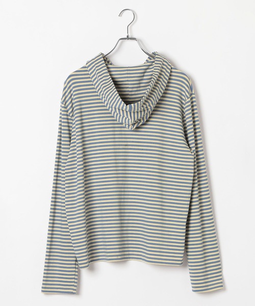 LAND MUSEUM（ランドミュージアム）の「LAND MUSEUM／ヘンリーネックフード（パーカー・メンズ・ベージュ/ブラック・FREE）」の3枚目の写真